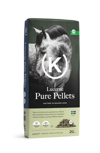 KRAFFT Lucerne Pure Pellets – granulowana lucerna bez melasy dla koni wspierająca trawienie, jelita i rozwój mięśni.png